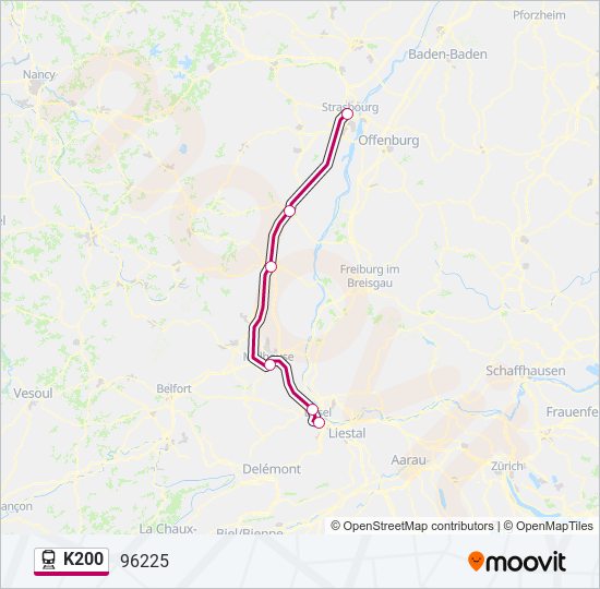 Mapa de K200 de tren