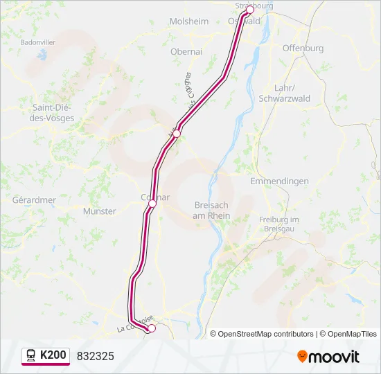 K200 Train Line Map