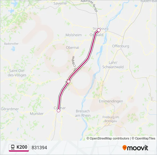 K200 Train Line Map