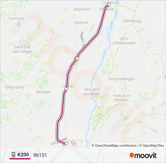 K200 Train Line Map