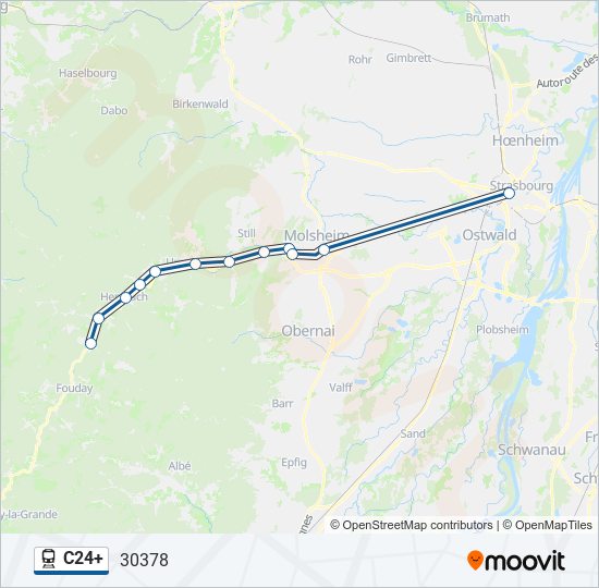 Plan de la ligne C24+ de train