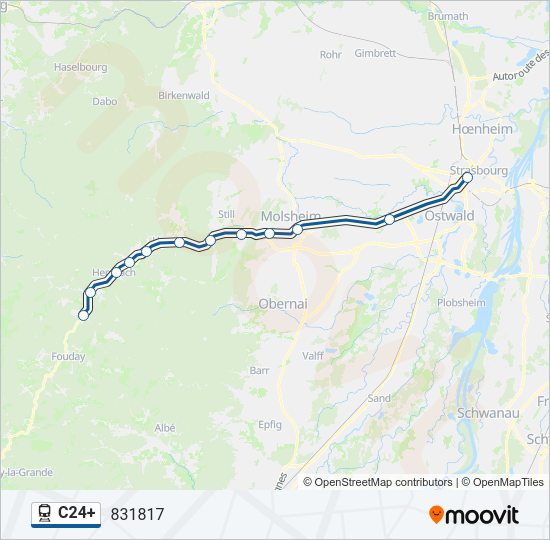 Plan de la ligne C24+ de train