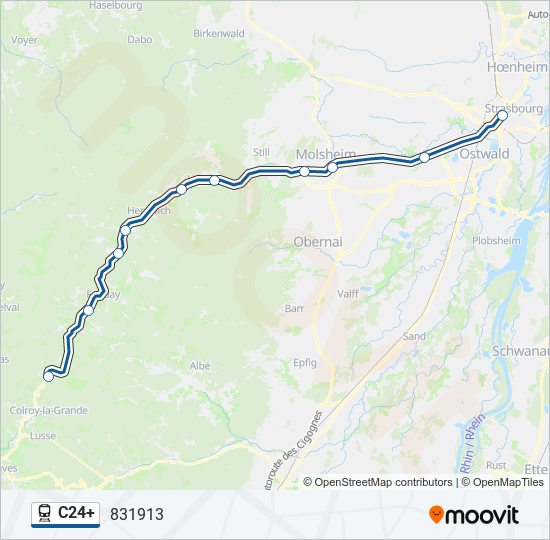 Plan de la ligne C24+ de train