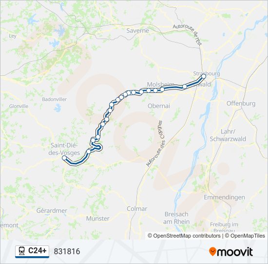 Plan de la ligne C24+ de train