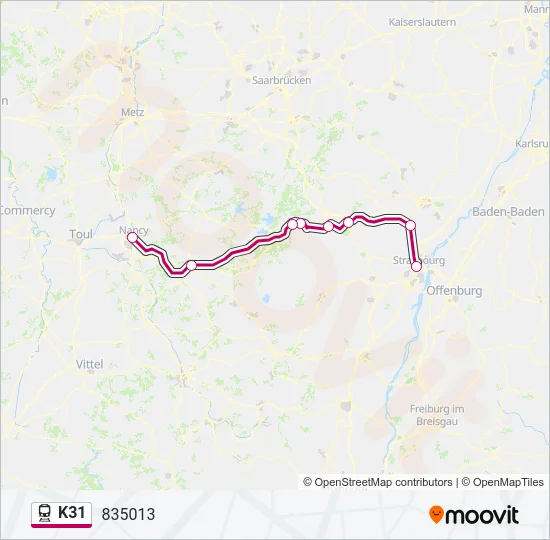 K31 Train Line Map