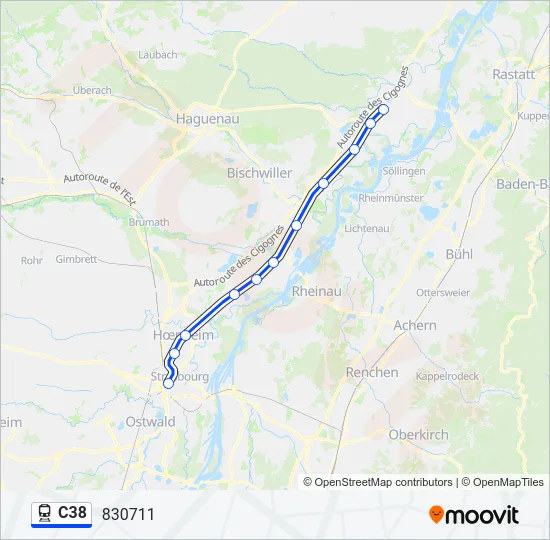 C38 Train Line Map