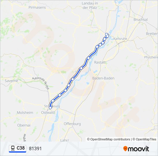 Mapa de C38 de tren