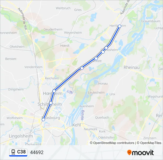 C38 Train Line Map