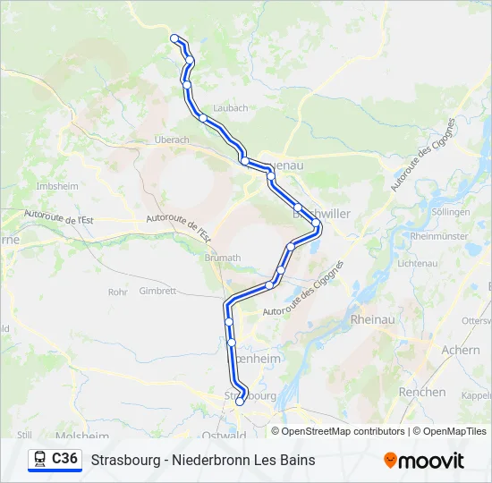 C36 Train Line Map