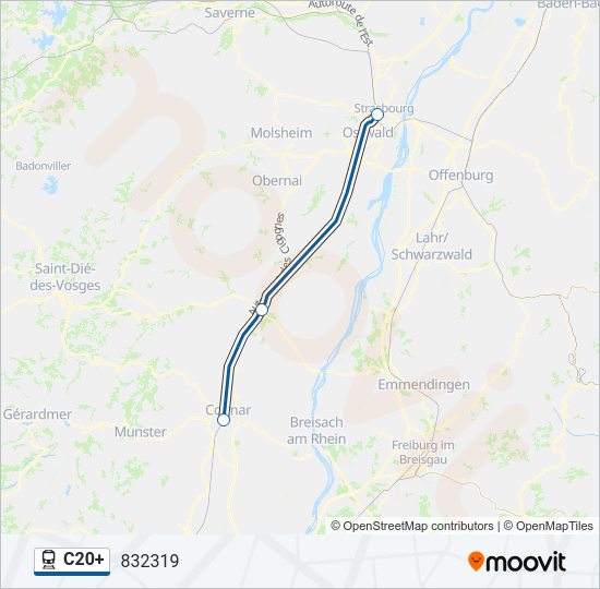 Mapa de C20+ de tren