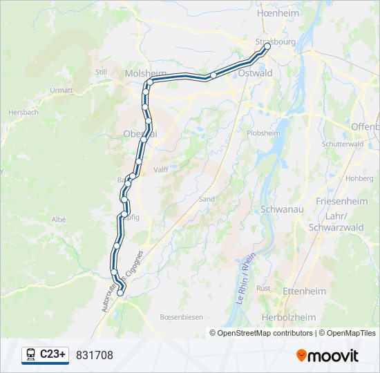 Mapa de C23+ de tren