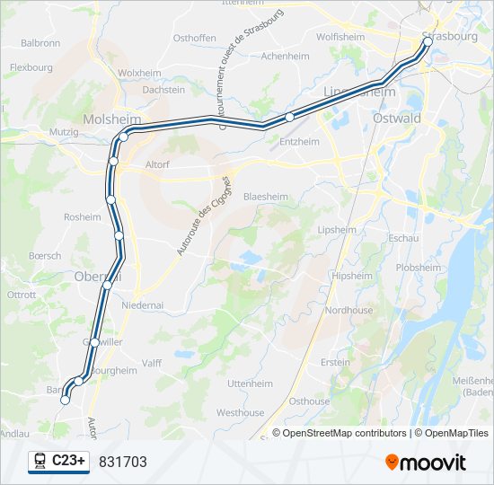 C23+ train Line Map