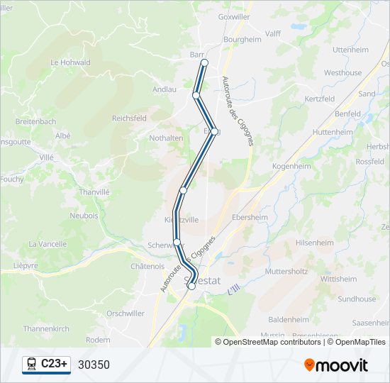 Plan de la ligne C23+ de train