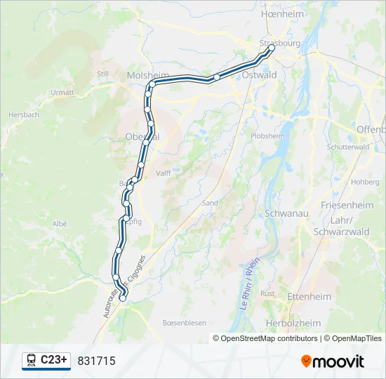 C23+ Train Line Map