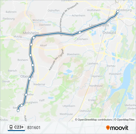 C23+ Train Line Map