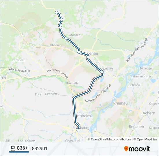 C36+ Train Line Map