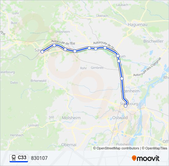 Mapa de C33 de tren