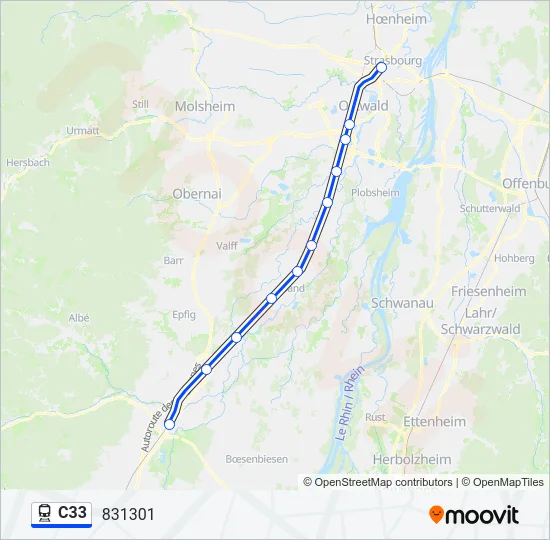 C33 Train Line Map