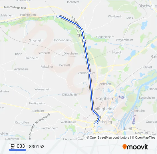 C33 Train Line Map