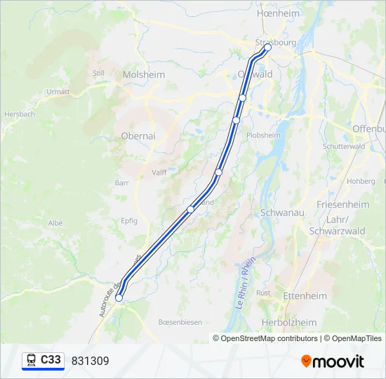 C33 Train Line Map