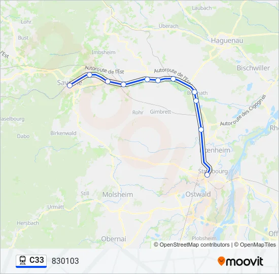 C33 Train Line Map