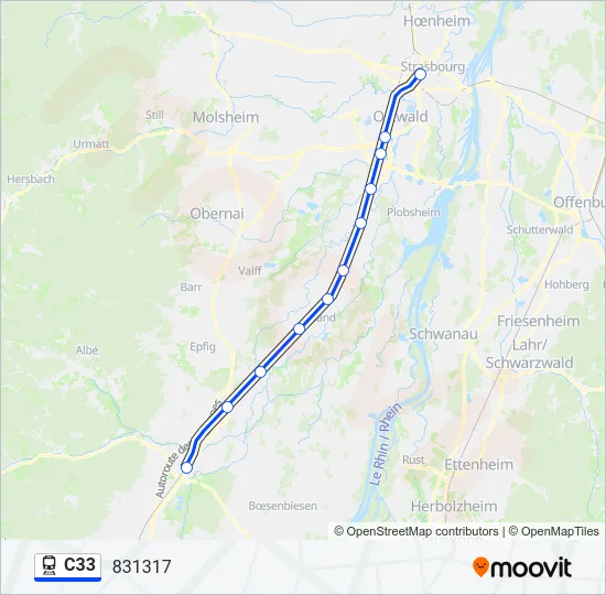 C33 Train Line Map