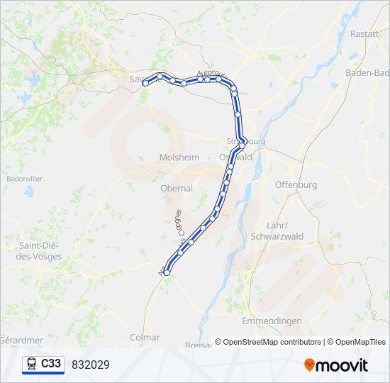 Mapa de C33 de tren