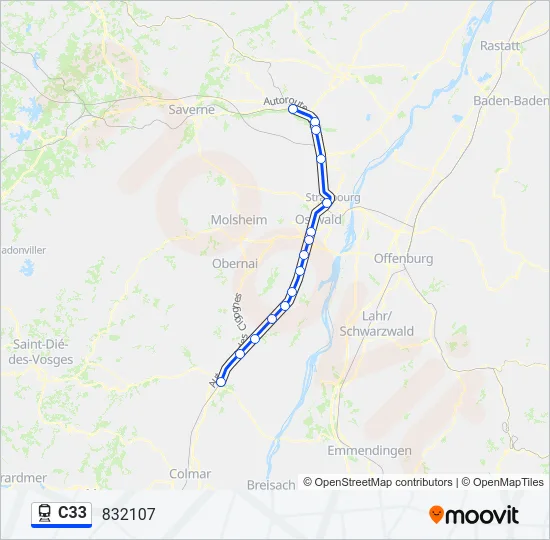 C33 Train Line Map