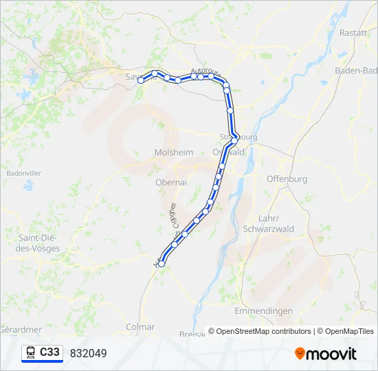 C33 Train Line Map