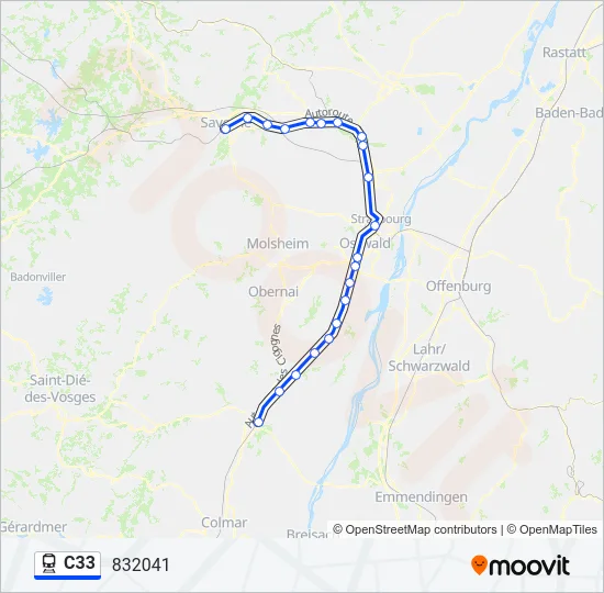 C33 Train Line Map