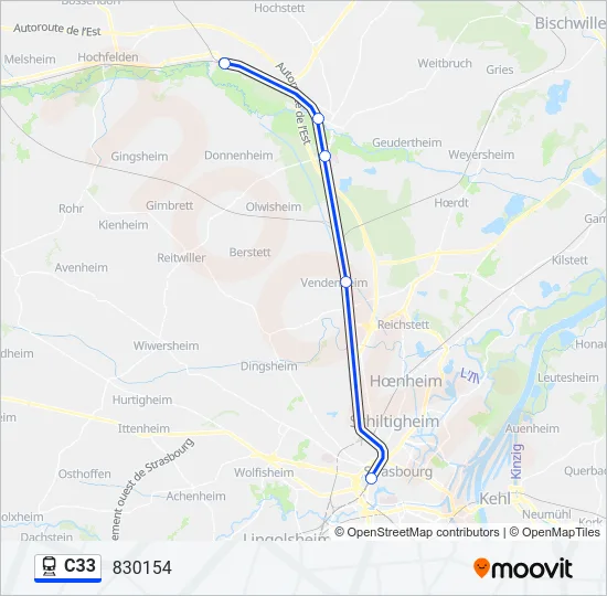 C33 Train Line Map