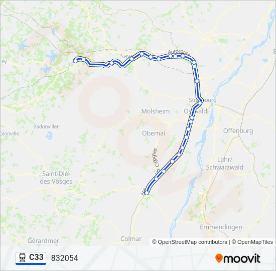 C33 Train Line Map