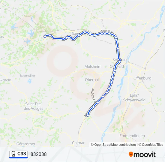 C33 Train Line Map