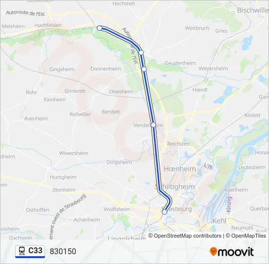 C33 Train Line Map