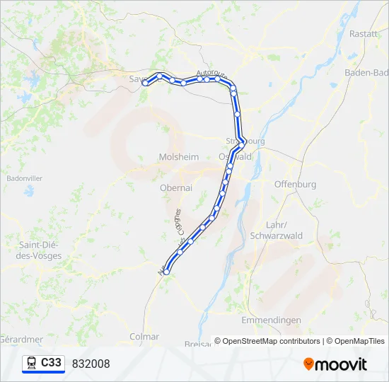 C33 Train Line Map