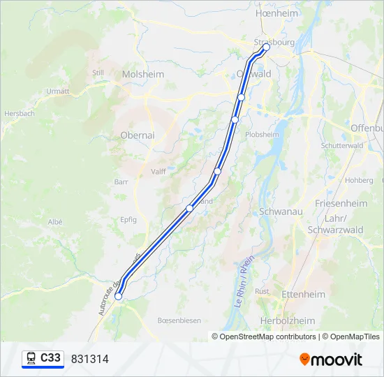 C33 Train Line Map