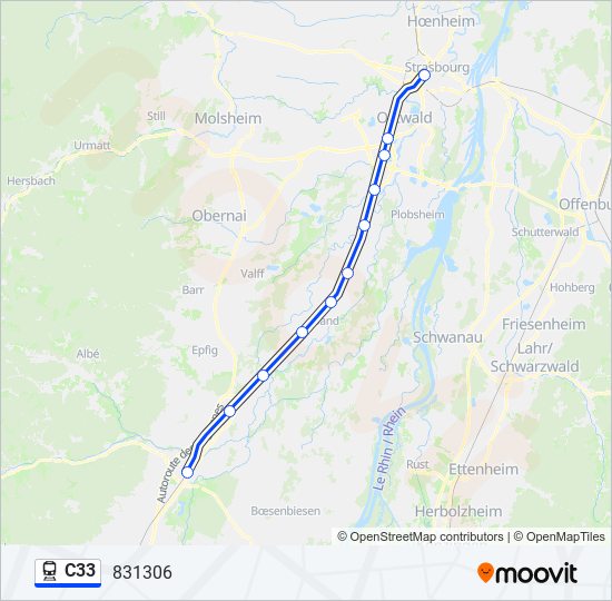 C33 train Line Map