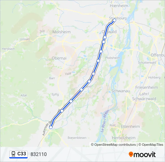 C33 Train Line Map