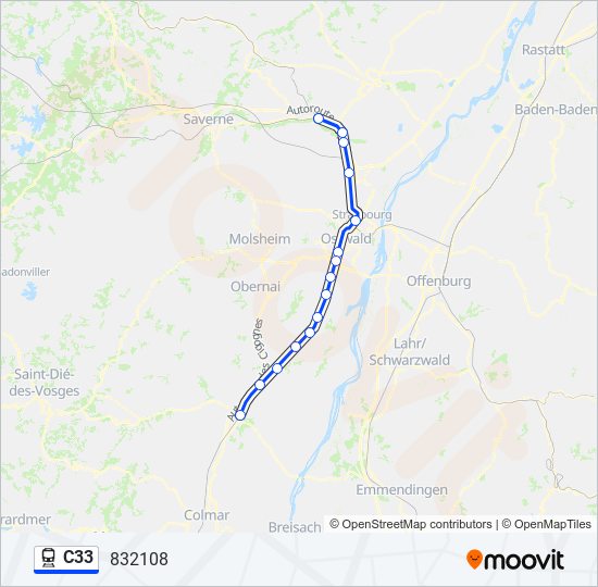 C33 train Line Map