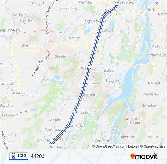 C33 Train Line Map