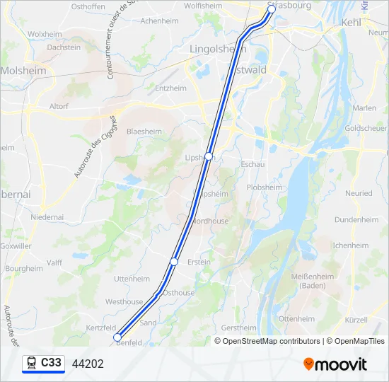 C33 Train Line Map