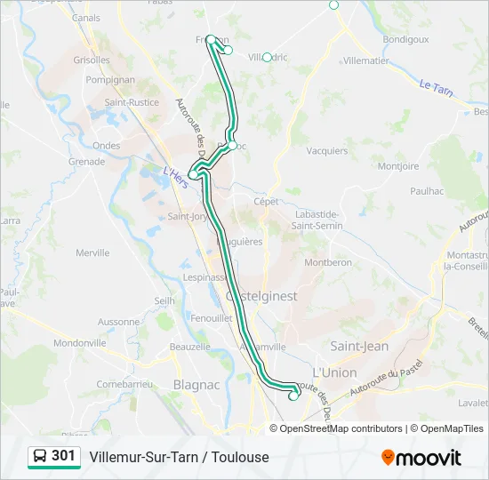 301 Bus Line Map