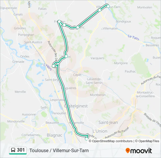 301 Bus Line Map