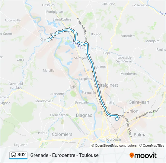 302 Bus Line Map