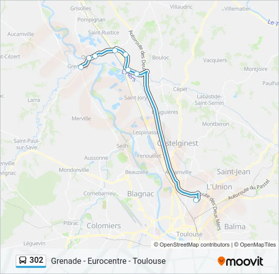 302 Bus Line Map