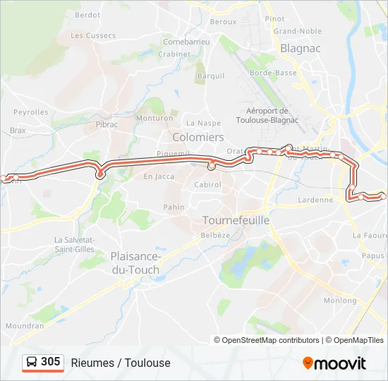 305 Bus Line Map