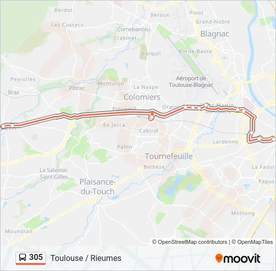 305 Bus Line Map