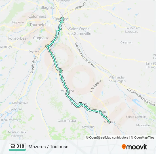 318 Bus Line Map