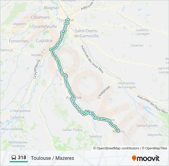 318 Bus Line Map