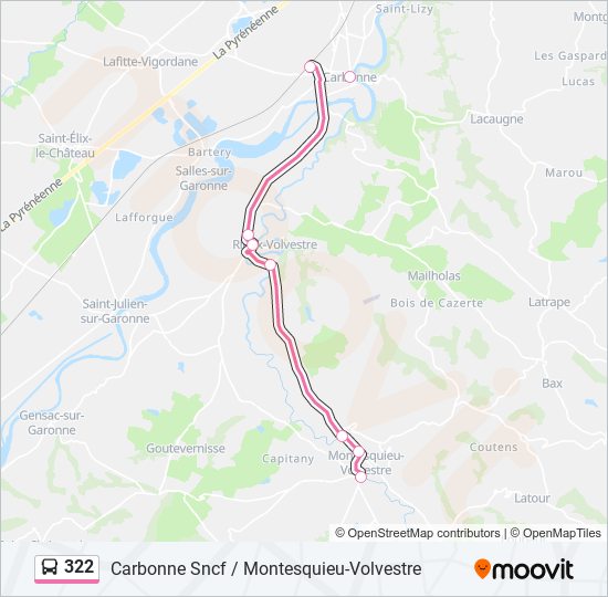 322 bus Line Map